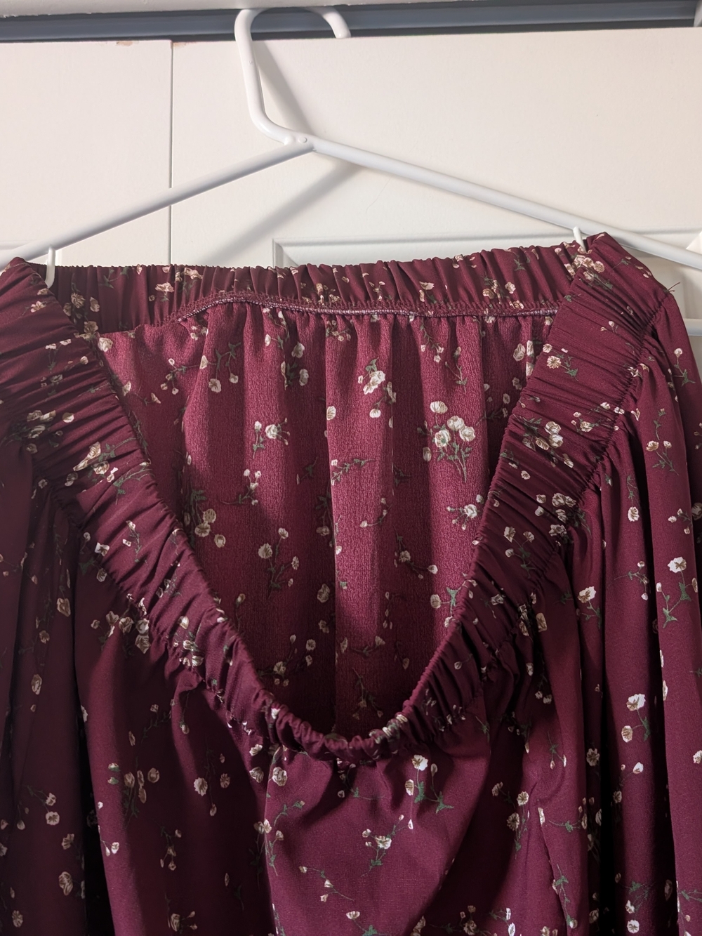 Women's Burgundy Floral Midi Skirt - Picture 2 of 2